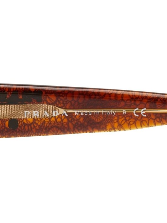 Prada Asian Fit Logo Square Sunglasses Brown Acetate 1- Eyewear main image 5